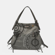 Nicole Lee USA Inlaid Rhinestone Embroidery Hobo Bag