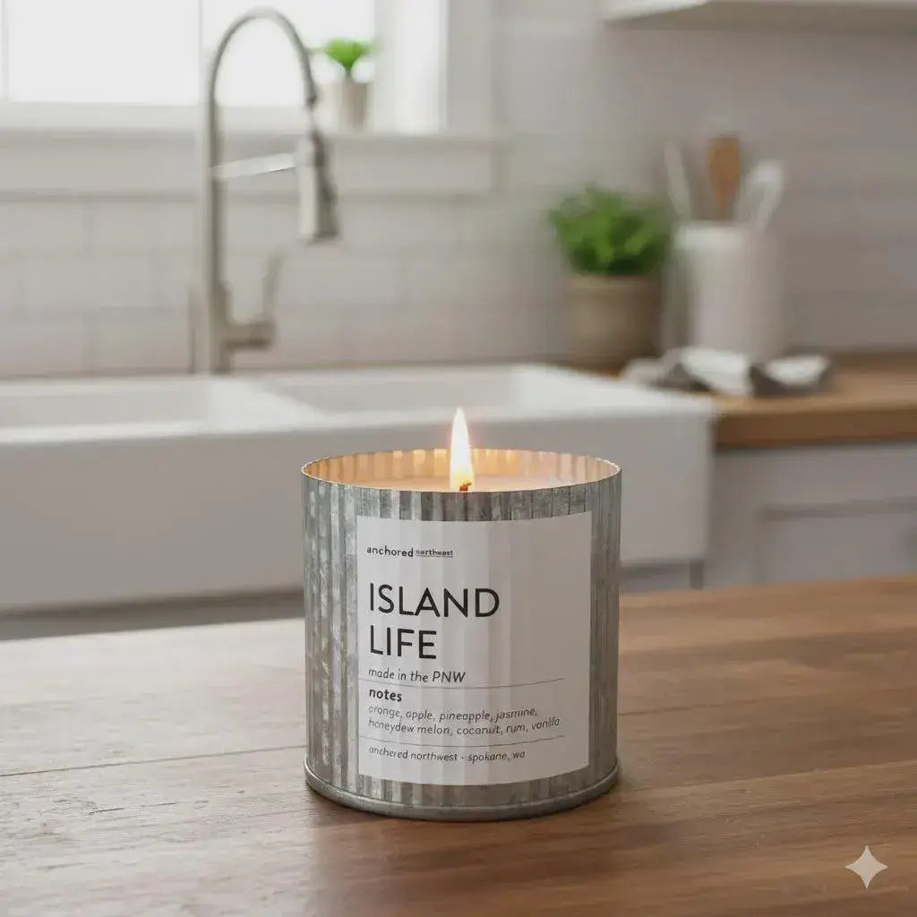 Beach Vibes Rustic Wood Wick Candle