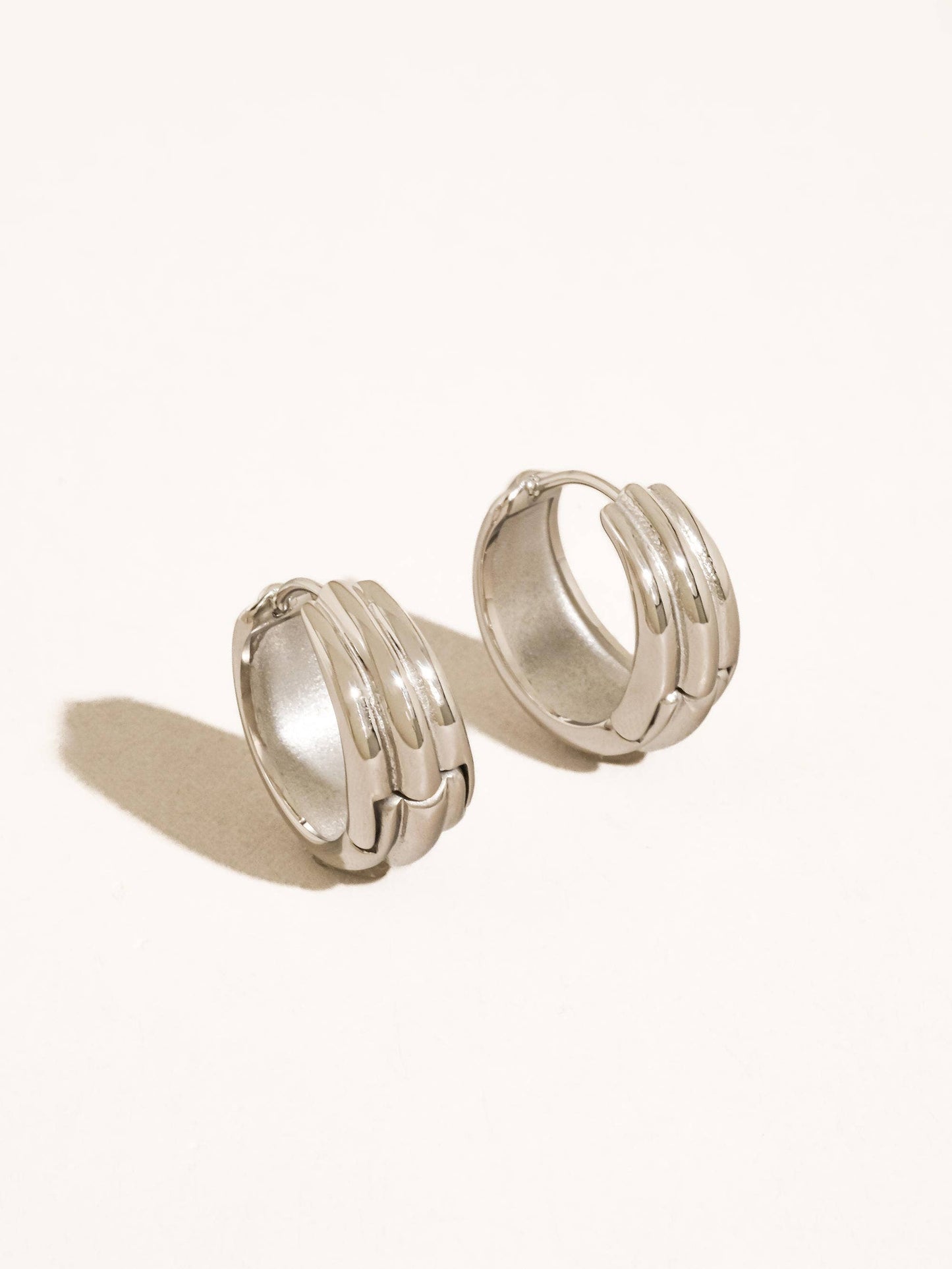 Gevrey Non-Tarnish Silver Hoop Earrings