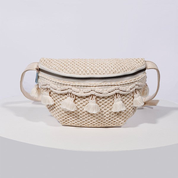 Bolso bandolera con borlas de crochet de Esme