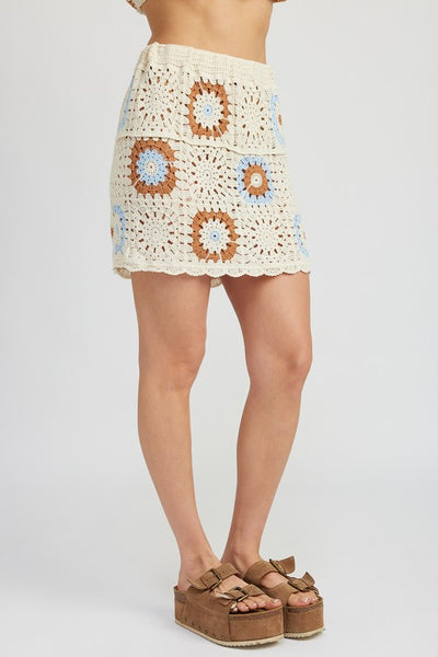 Ina Crochet Mini Skirt