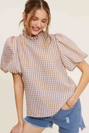 Blusa con estampado de cuadros vichy Brooke