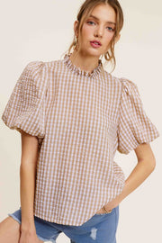 Blusa con estampado de cuadros vichy Brooke