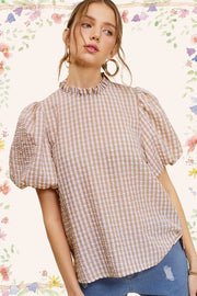 Blusa con estampado de cuadros vichy Brooke