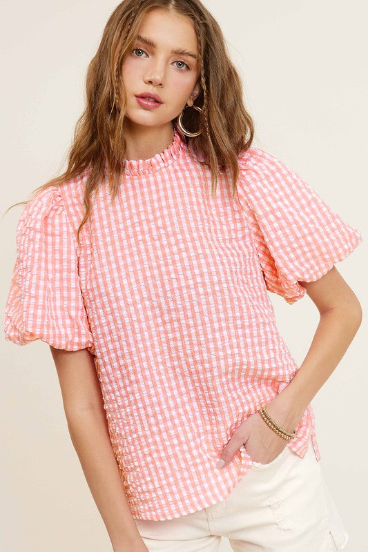 Blusa con estampado de cuadros vichy Brooke