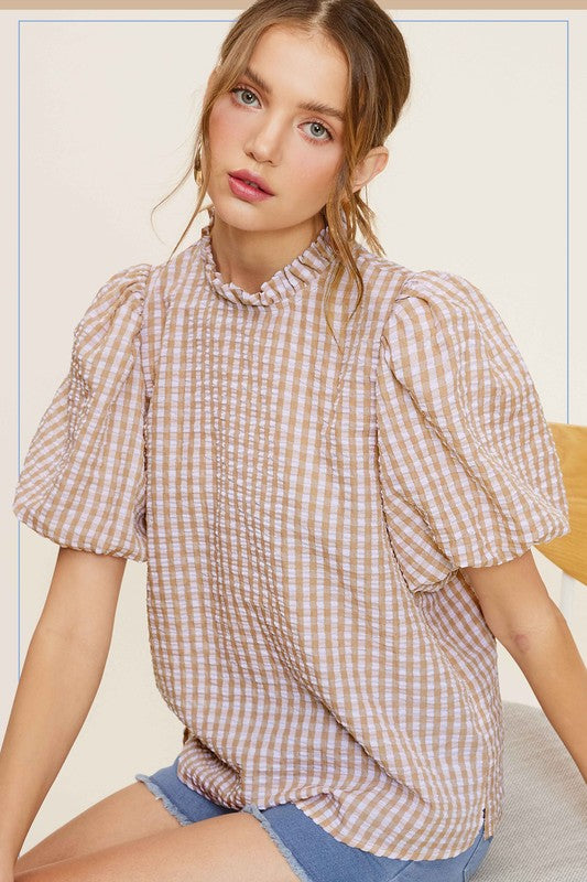 Brooke Gingham Print Top