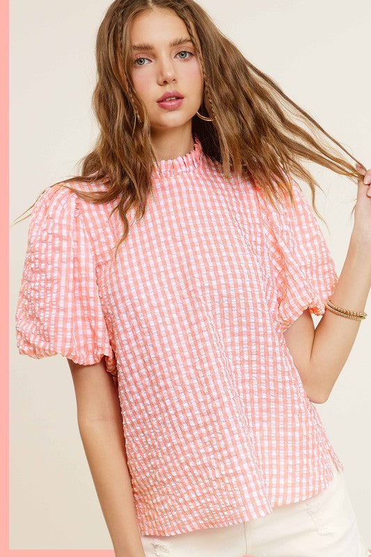 Blusa con estampado de cuadros vichy Brooke