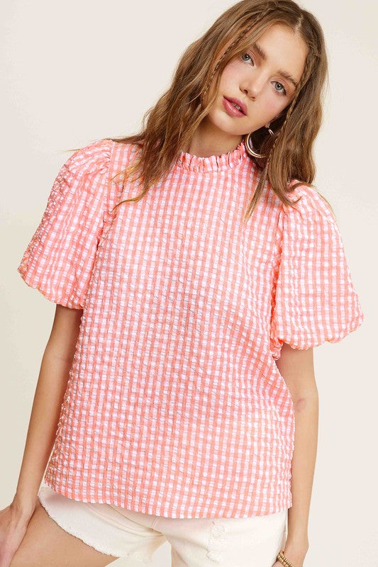 Brooke Gingham Print Top