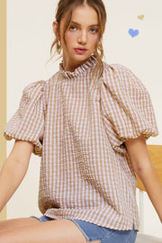 Blusa con estampado de cuadros vichy Brooke