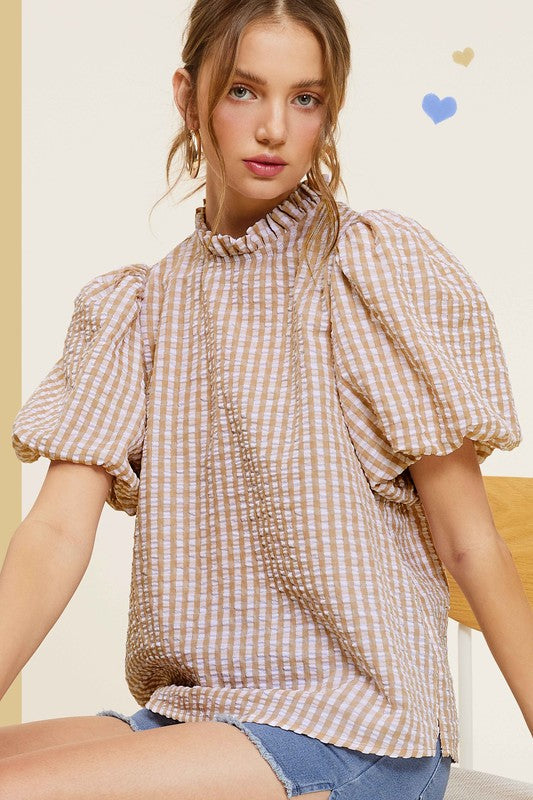 Brooke Gingham Print Top