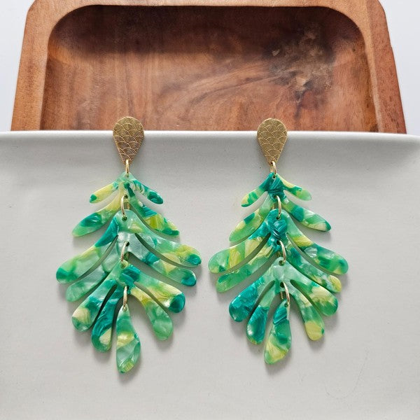 Boucles d'oreilles palmier - Vert