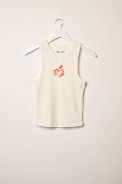 Lobster Vintage-Wash Graphic Racerback Tank Top
