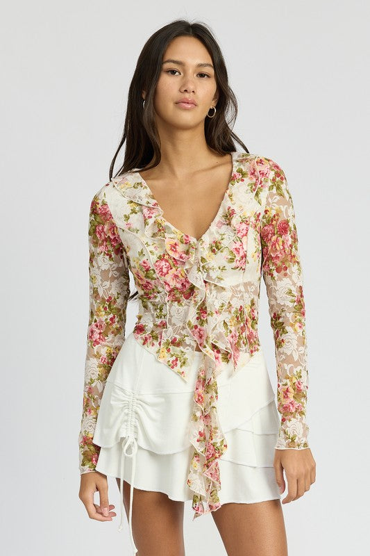 Blusa con flores Zena