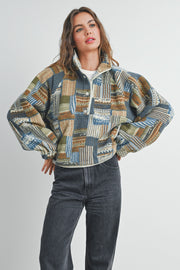 Navie Patchwork Print Sweatshirt