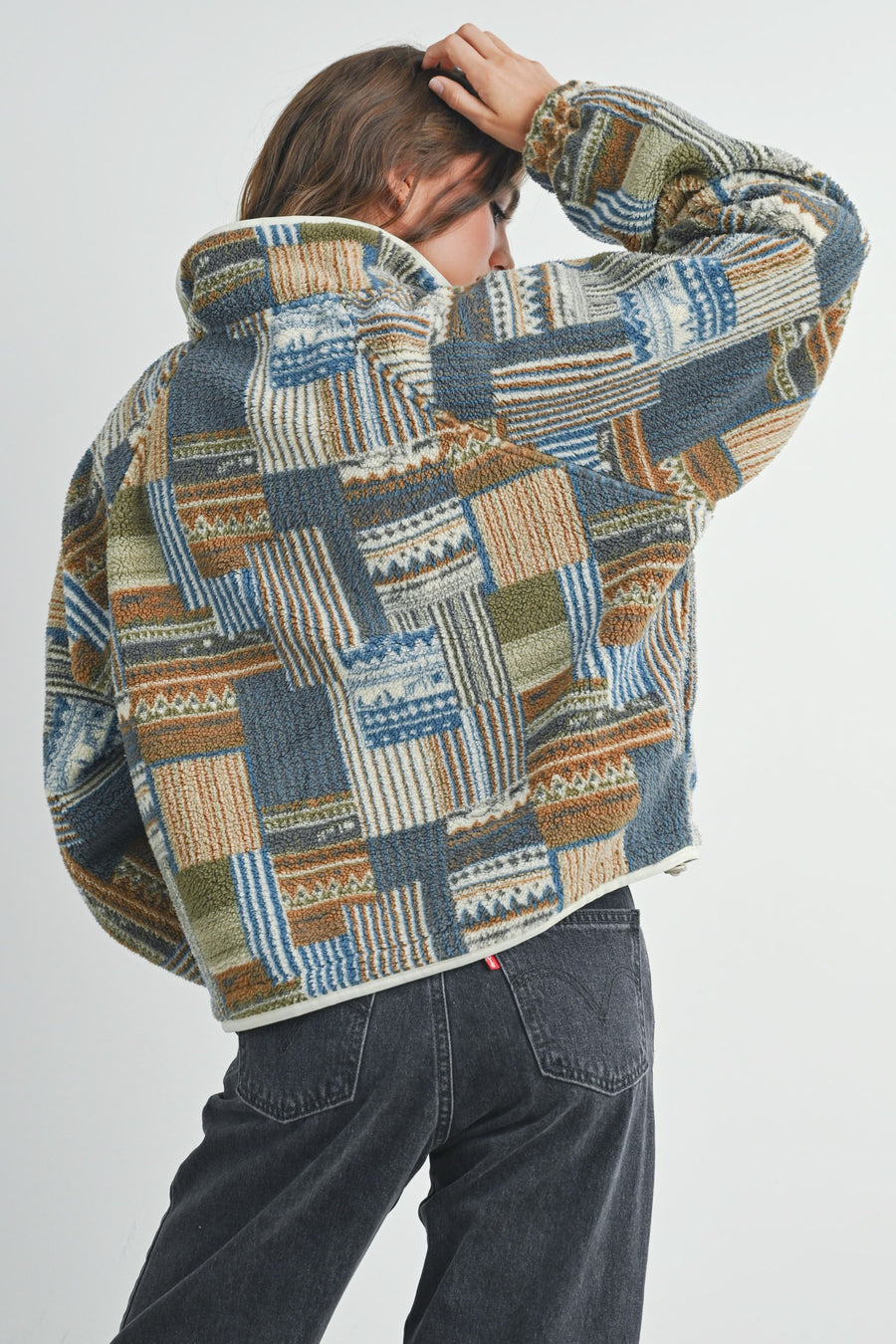 Navie Patchwork Print Sweatshirt