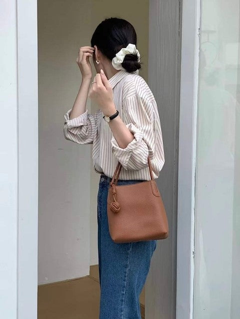 Ribbon Ball Small Tote Crossbody Bag W/Cosmetic Pouch