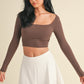 Balletcore Long Sleeve Square Neck Top