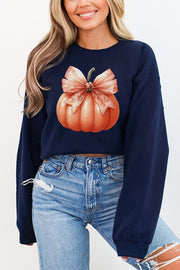 Pumpkin Bow Graphic Sweatshirt