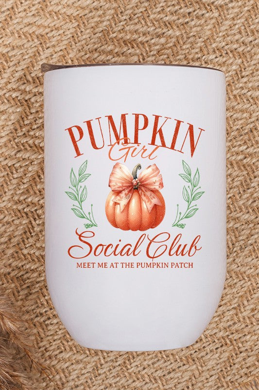 Pumpkin Girl Social Club Wine Tumbler