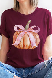 Camiseta con estampado de lazo rosa calabaza