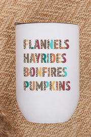 Leopard Flannels Hayrides Pumpkins Wine Cup