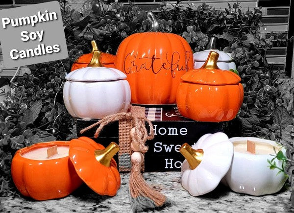 Pumpkin Soy Wax Candle - White