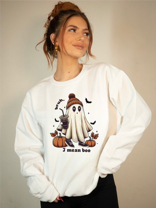 Sweat-shirt ras du cou graphique « Mean Boo »