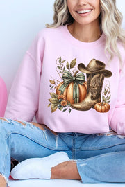 Sudadera de vellón con calabaza y motivos occidentales