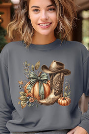 Sudadera de vellón con calabaza y motivos occidentales