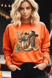 Pumpkin & Western Fleece Sweatshirt