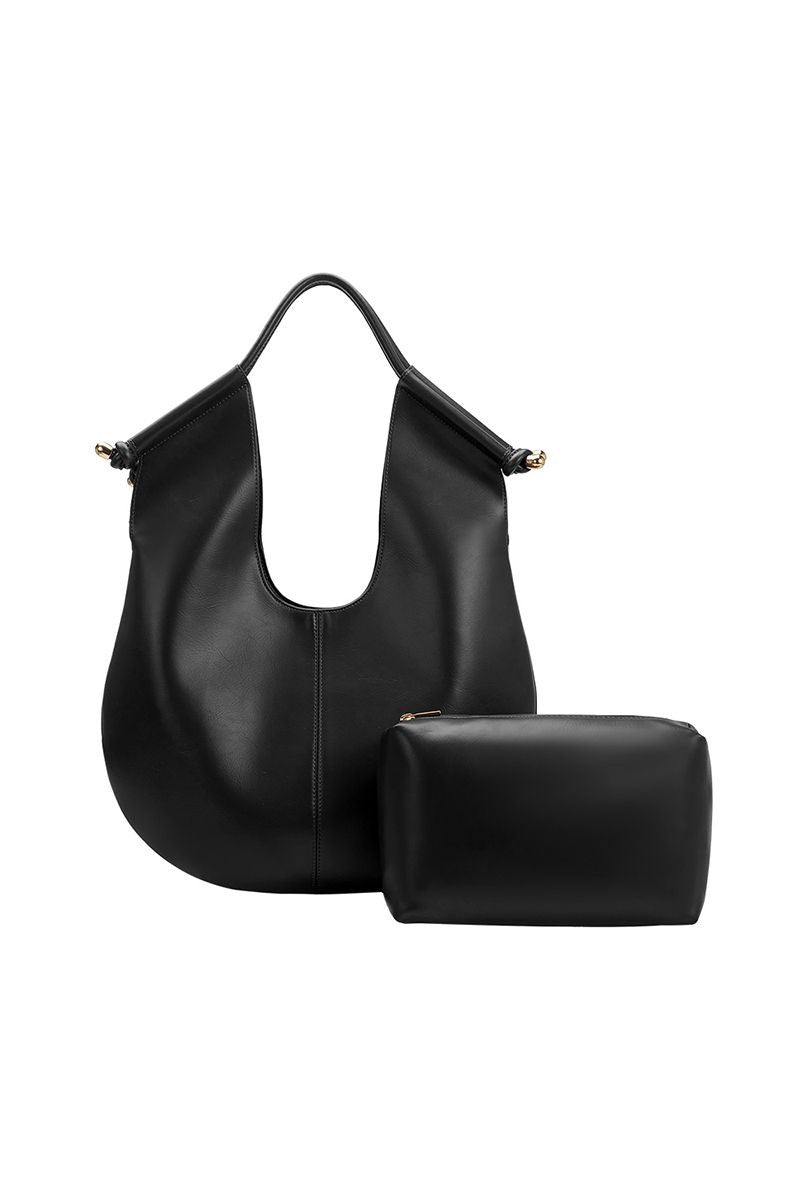 Tracy Recycled Vegan Shoulder Bag - Black