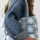 Flower Quilted Puffer Tote Bag