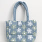 Flower Quilted Puffer Tote Bag