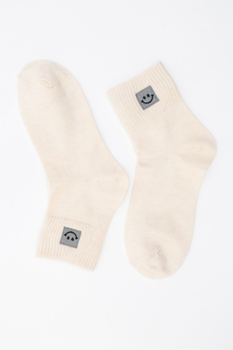 Happy Feet Embroidered Socks