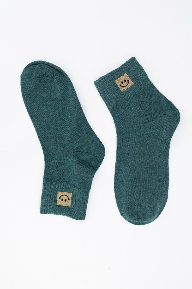 Happy Feet Embroidered Socks