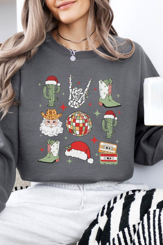 Western Christmas Fleece Sweatshirt