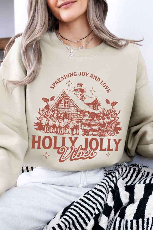 Holly Jolly Vibes Fleece Sweatshirt