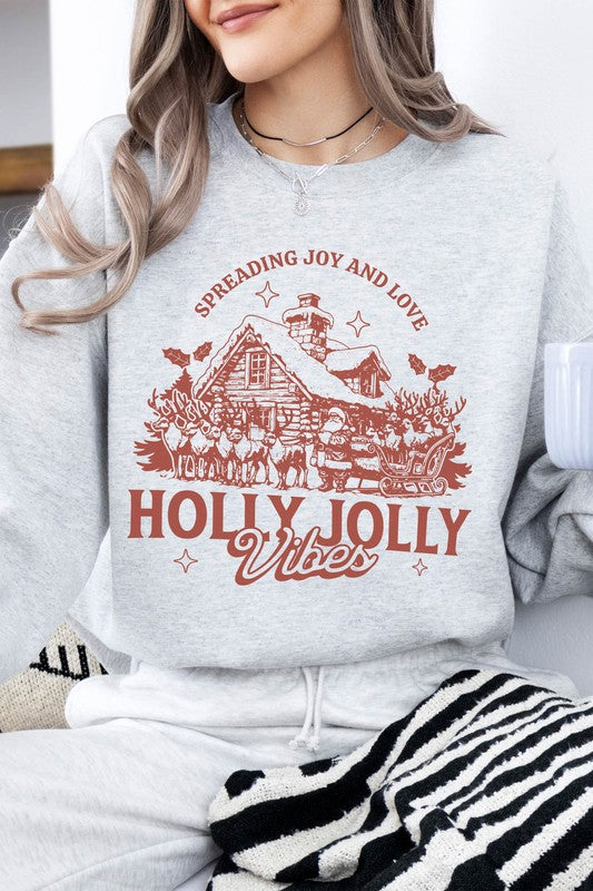 Holly Jolly Vibes Fleece Sweatshirt