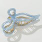 Sabrina Coastal Large Ribbon Metal Bow Claw Clip