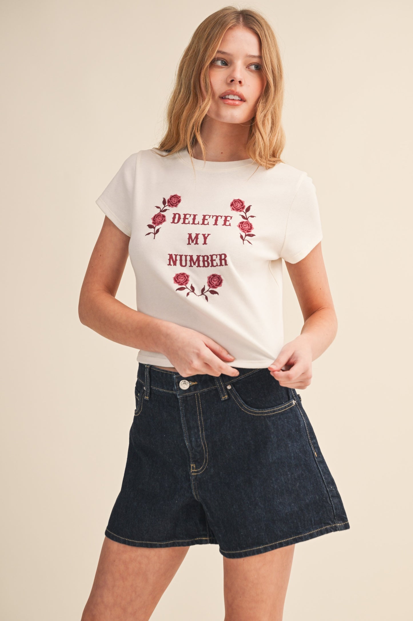 Delete My Number Baby Tee