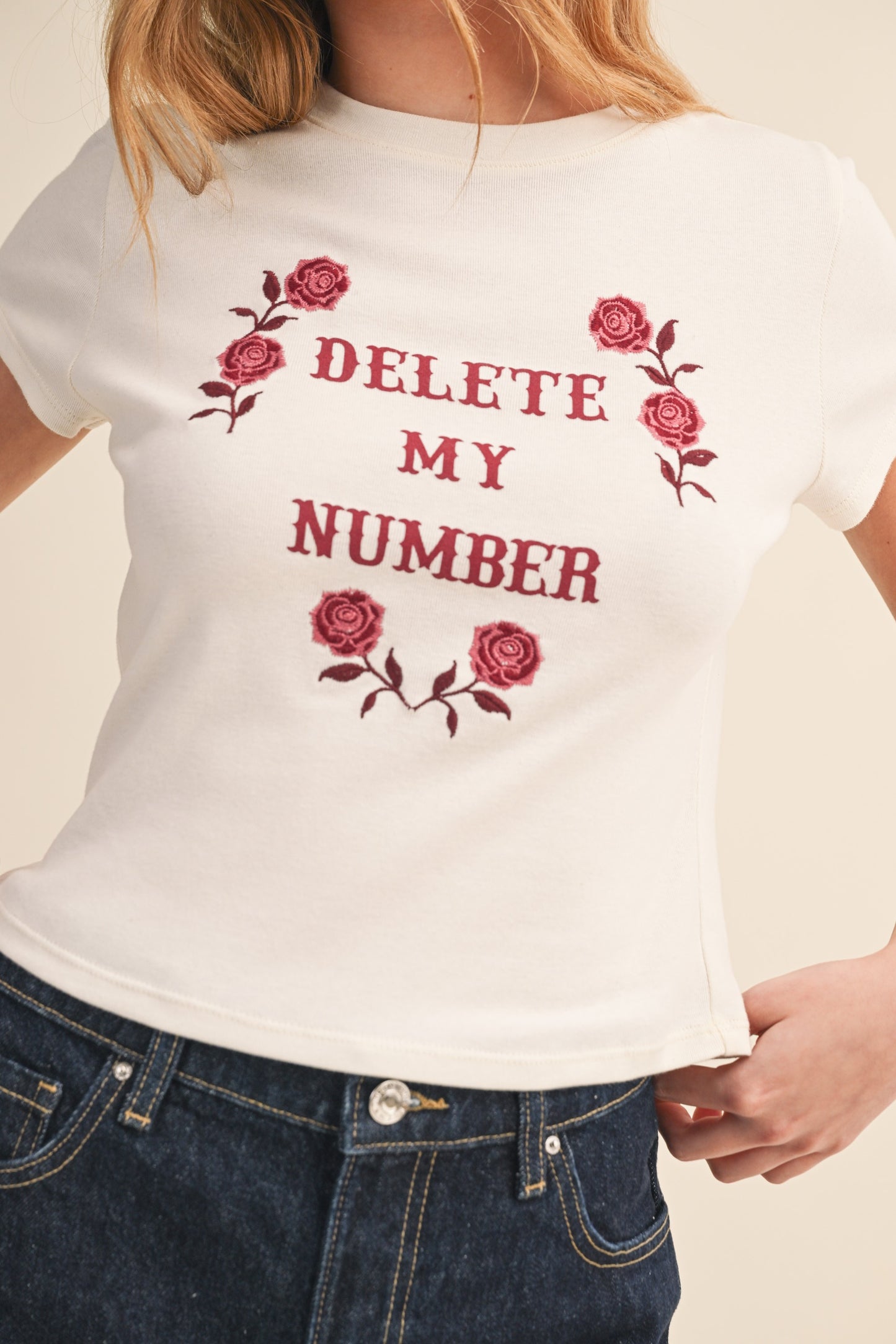 Delete My Number Baby Tee