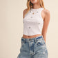 All Over Evil Eye Embroidered Tank Top