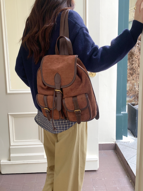 Avery Suede-Like Microfiber Leather Backpack