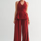 Carly Pleated Halter Vest Top