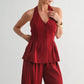 Carly Pleated Halter Vest Top