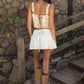 Ynes Crinkle Gauze Tiered Mini Skort