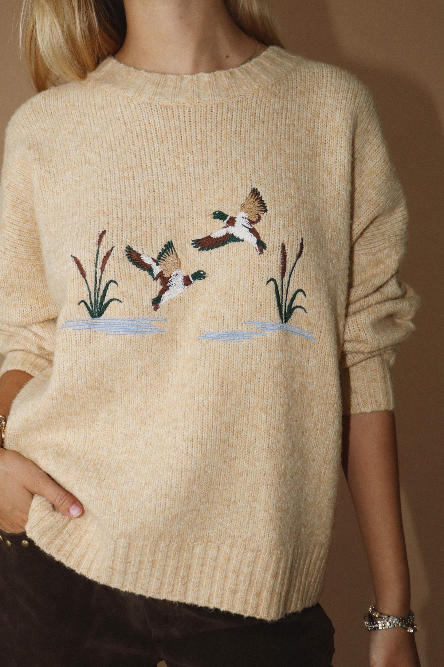 Marsh Oaks Embroidered Knit Sweater