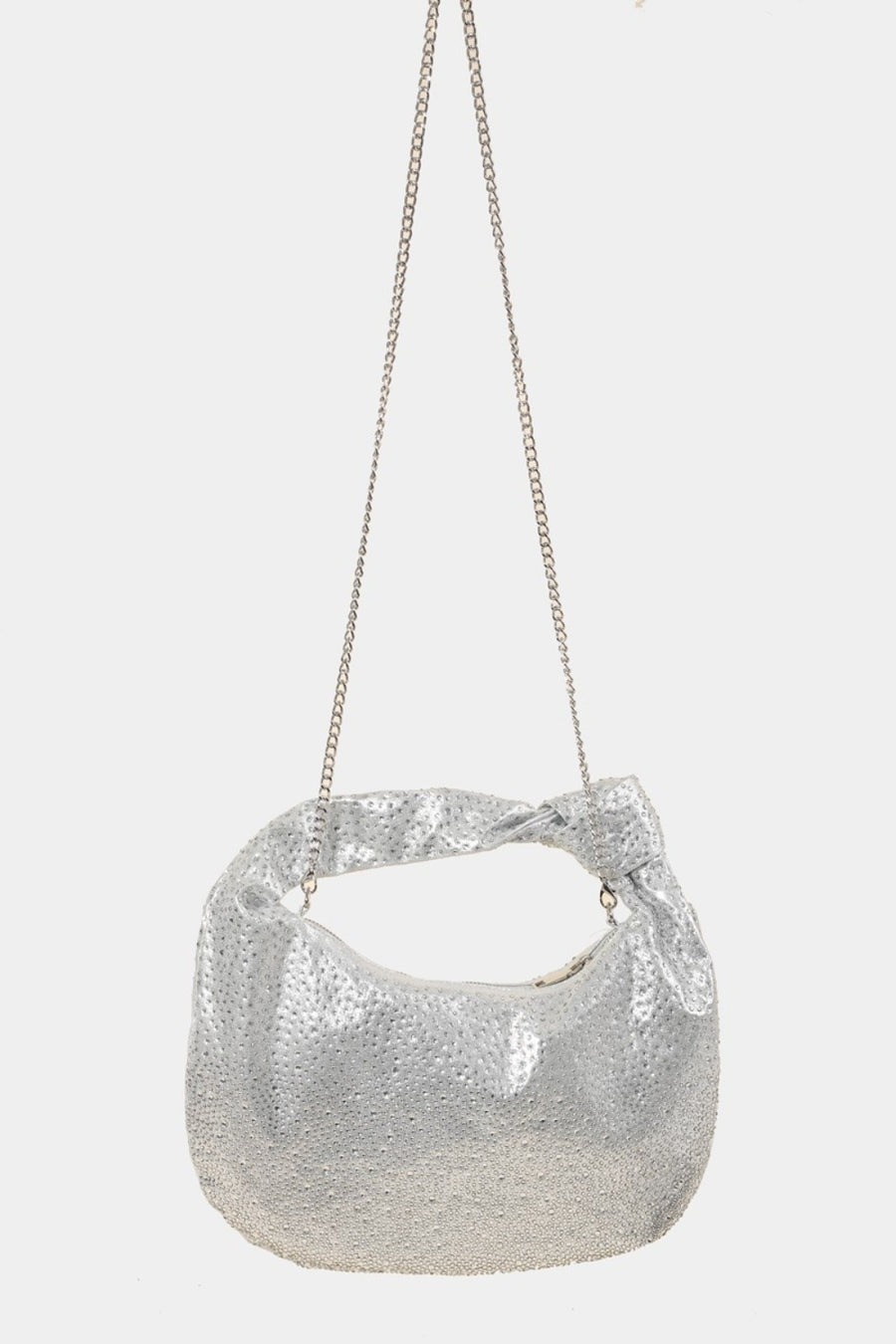 Bolso de mano con tachuelas de diamantes de imitación Fame