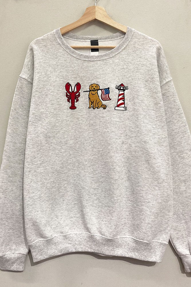 Patriotic Retriever Embroidered Sweatshirt