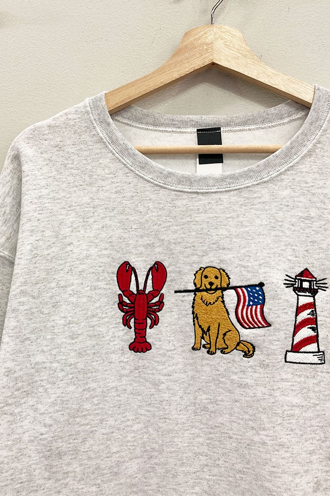 Patriotic Retriever Embroidered Sweatshirt